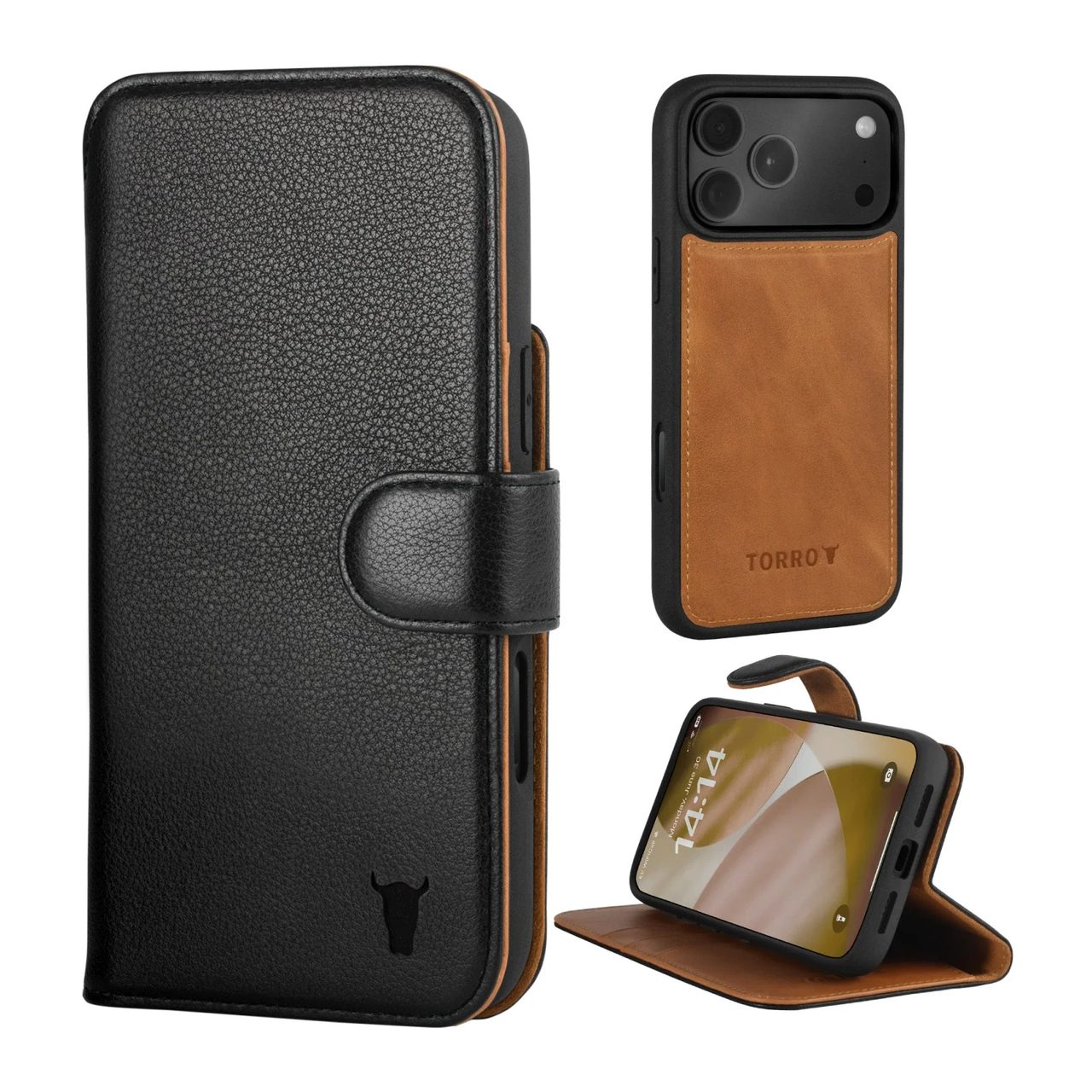 iPhone 17 Pro Max Lederhülle (mit abnehmbarer Abdeckung & MagSafe-kompatibel) - TORRO Signature / Schwarz · TORRO · Torro DE 104057