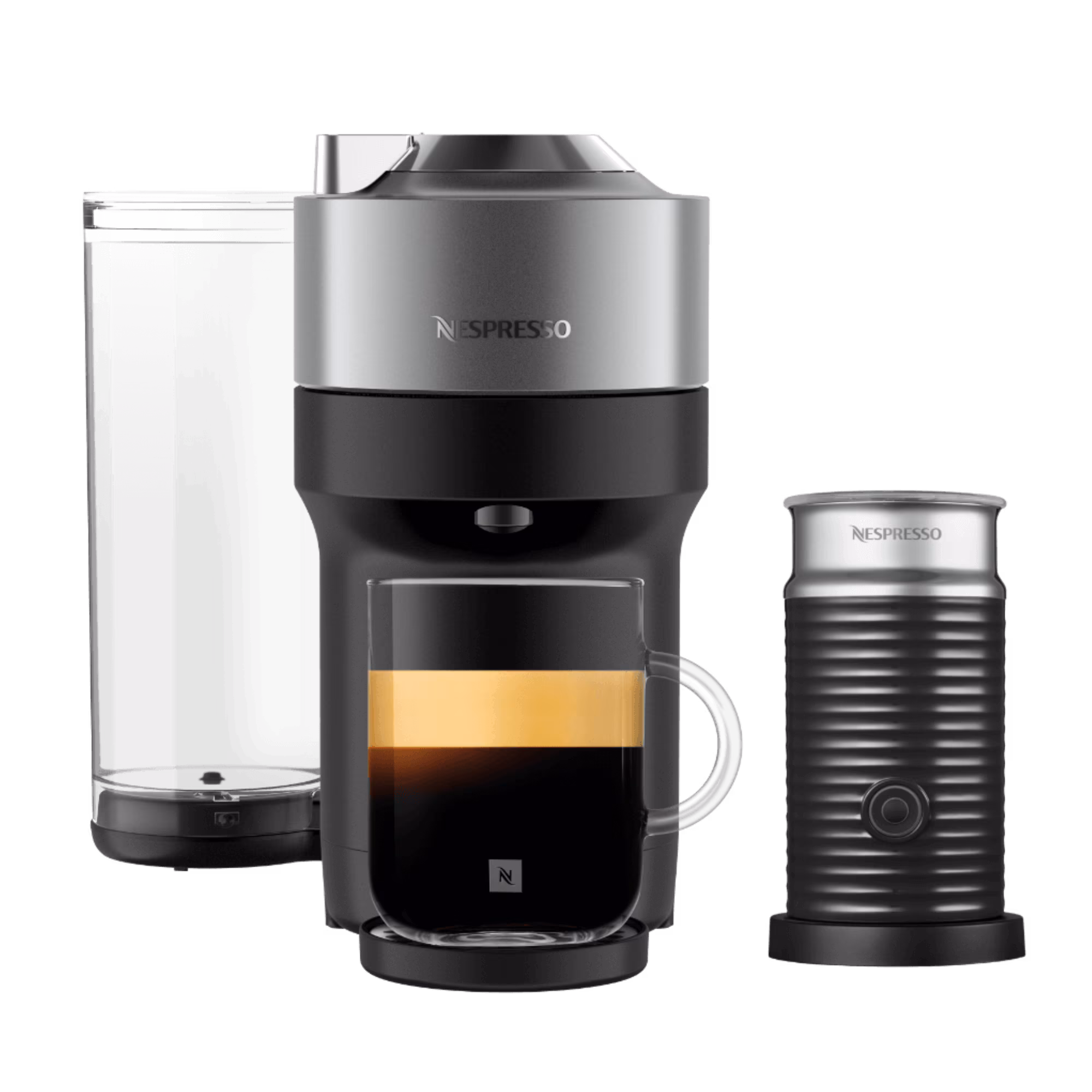 Nespresso VERTUO Pop+ Titan & Aeroccino3 schwarz Vertuo Kaffeemaschine · Nespresso · Nespresso DE 36765