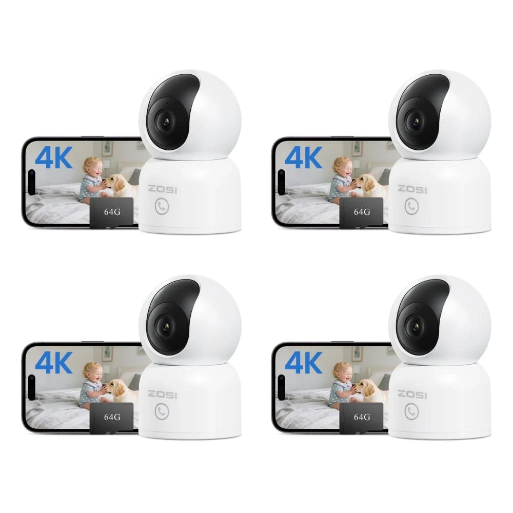 C518 4K WLAN Überwachungskamera + Max. 256GB Lokaler Speicher - 4er-Packung · ZOSI · Zosi DE F1802