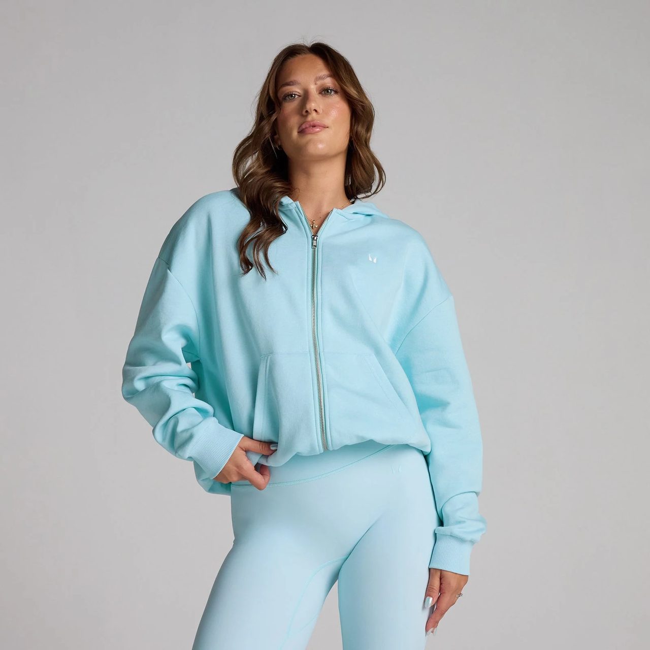MP Damen Basics Hoodie mit Reißverschluss – Himmelblau - L · MyProtein · Myprotein