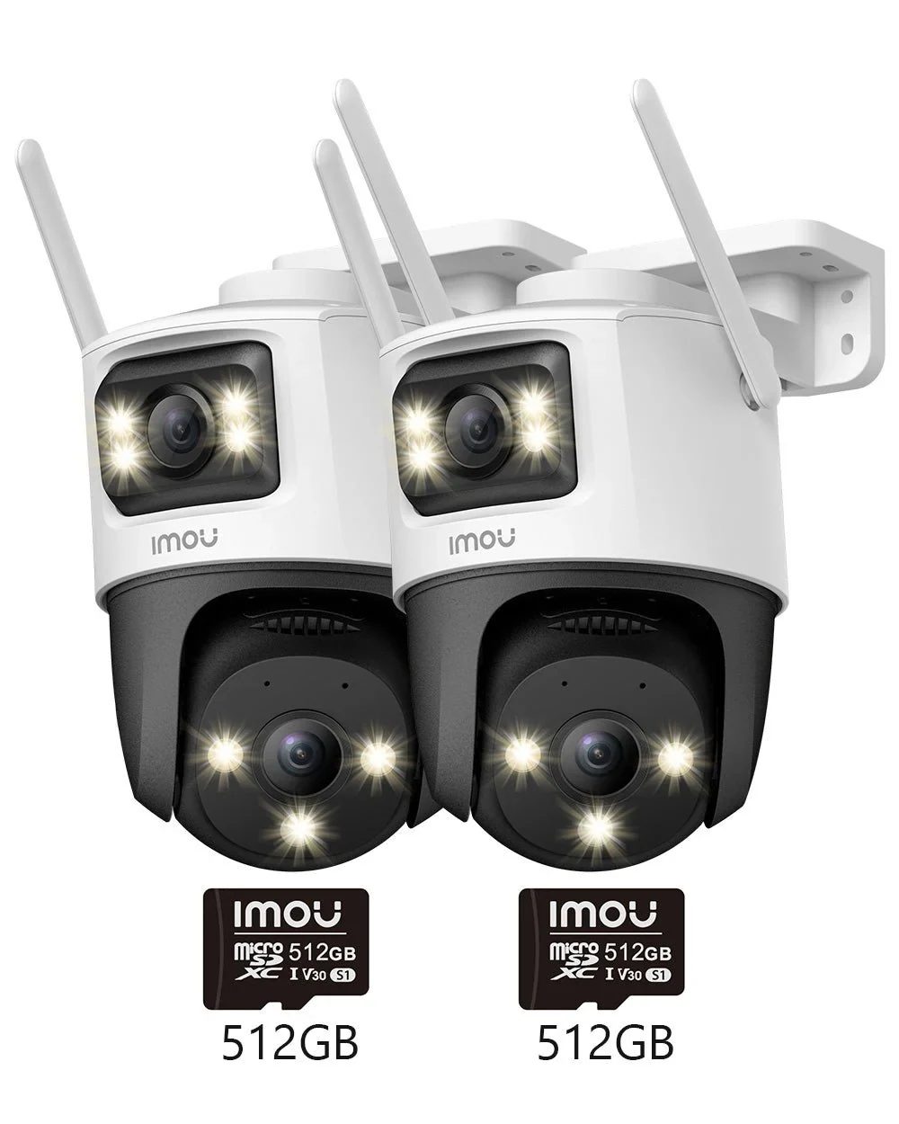 IMOU Cruiser Dual Outdoor WiFi Dual Lens Sicherheitskamera Fahrzeug- u, 5MP (Rotierende) + 3MP (Festes) / +2 Stück 512GB Speicherkarte · IMOU · Imou DE 115907