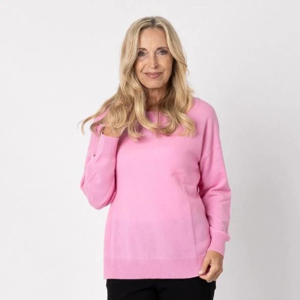 100% KASCHMIR Pullover, Rundhals, rosa · 100% KASCHMIR BY JUTTA LEIBFRIED · 123.live 102359