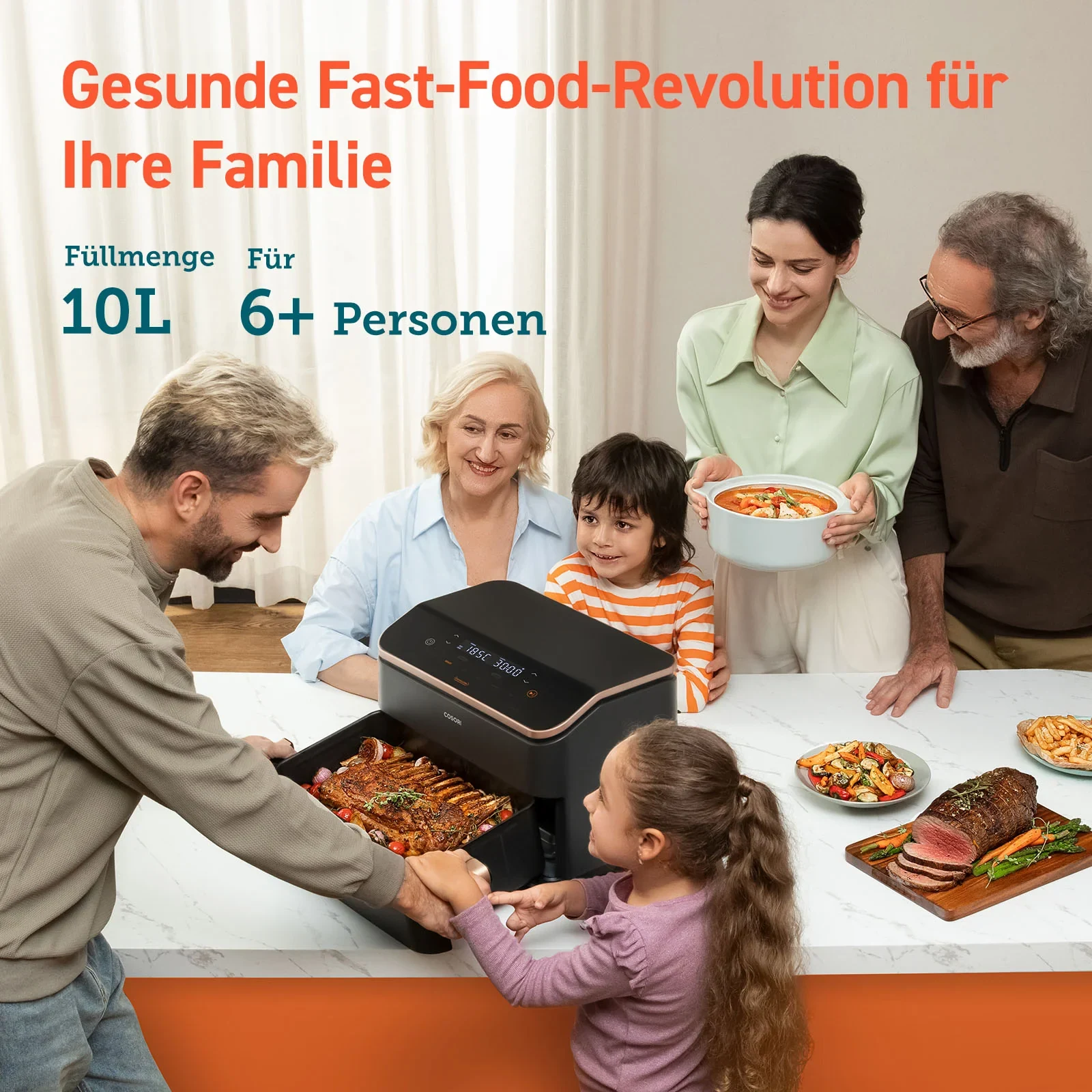 COSORI Dual Blaze Twinfry™ 10-Litre Heißluftfritteuse-Gold - Schwarz · COSORI · COSORI DE · Produktbild 2