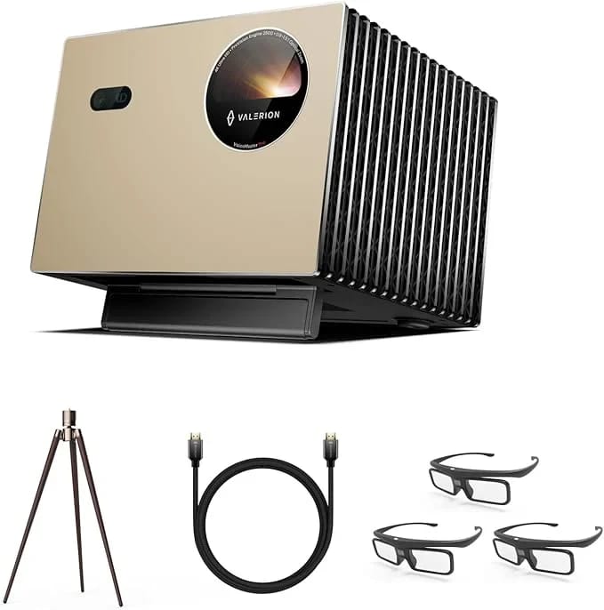 AWOL Valerion Pro 2/Pro + Ständer + 3x 3D-Brillen + HDMI-Kabel(2m) - Pro / Walnut Stativ aus Holz · Valerion DE · Valerion EU F2881