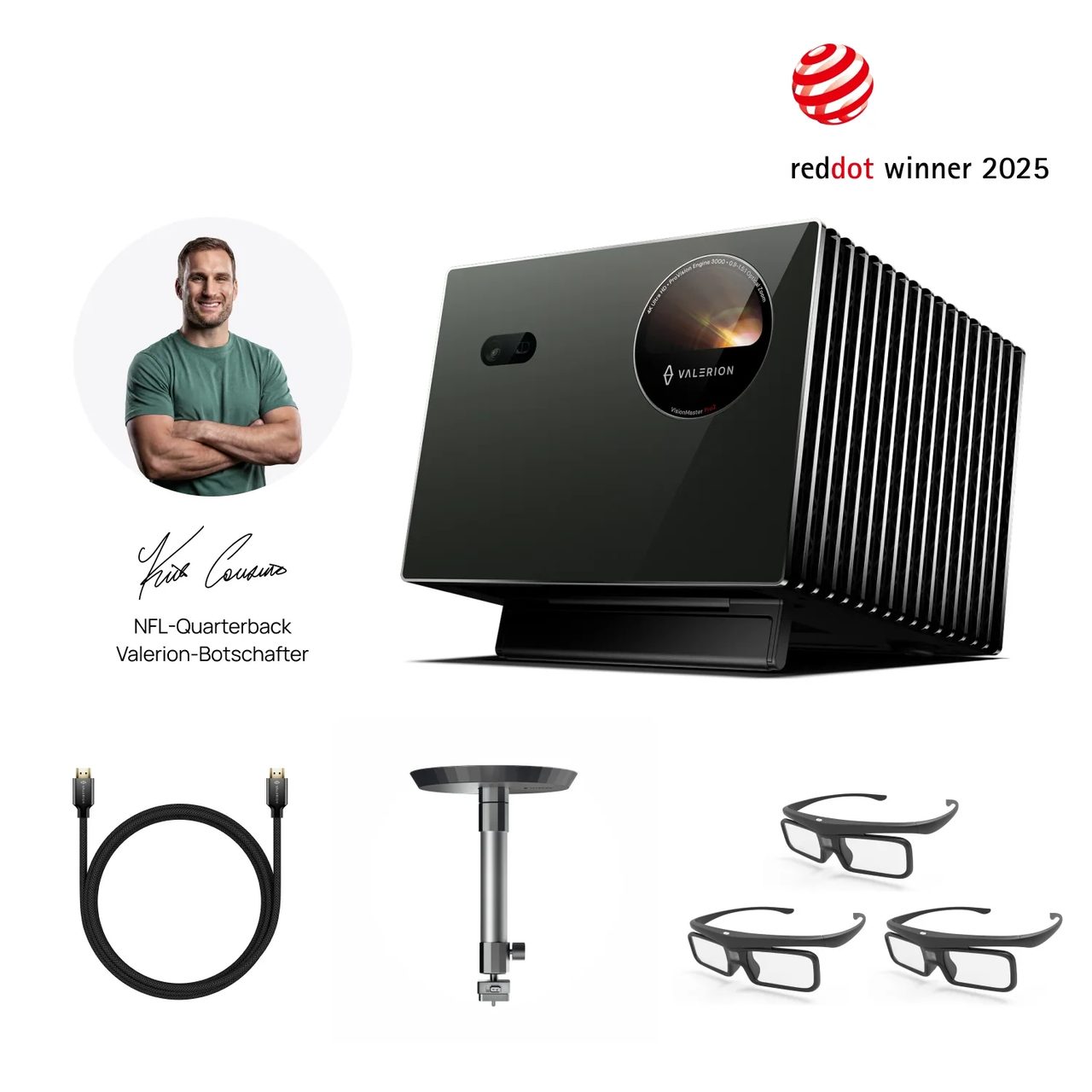 AWOL Valerion Pro 2/Pro + Ständer + 3x 3D-Brillen + HDMI-Kabel（2m） - Pro2 / Deckenhalterung · Valerion DE · Valerion EU F2881