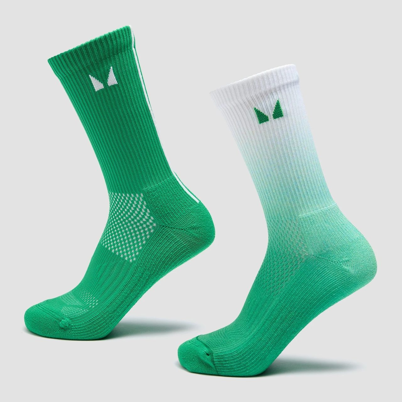MP Laufsocken (2er-Pack) – Ombré Zesty Green/Light Lime gestreift - UK 6-8 · MyProtein · Myprotein