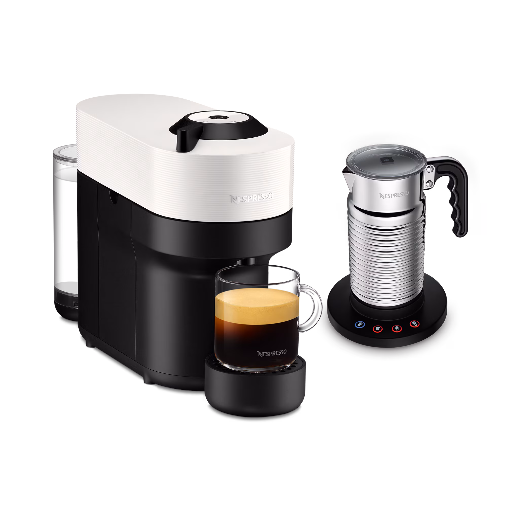 Nespresso VERTUO Pop Coconut White & Aeroccino4 Vertuo Kaffeemaschine · Nespresso · Nespresso DE 36765