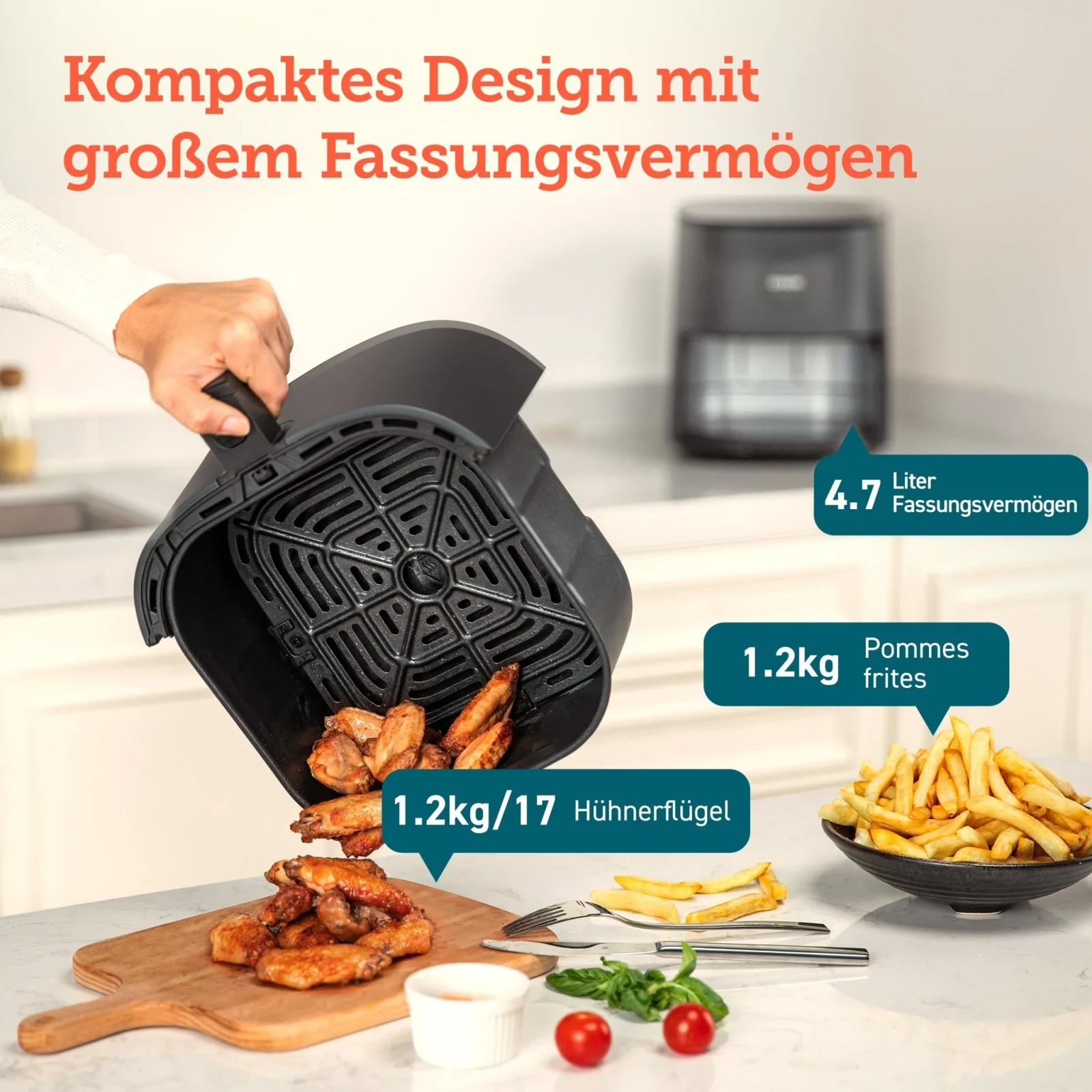 COSORI 4,7-Liter Heißluftfritteuse Dunkelgrau · COSORI · COSORI DE · Produktbild 5