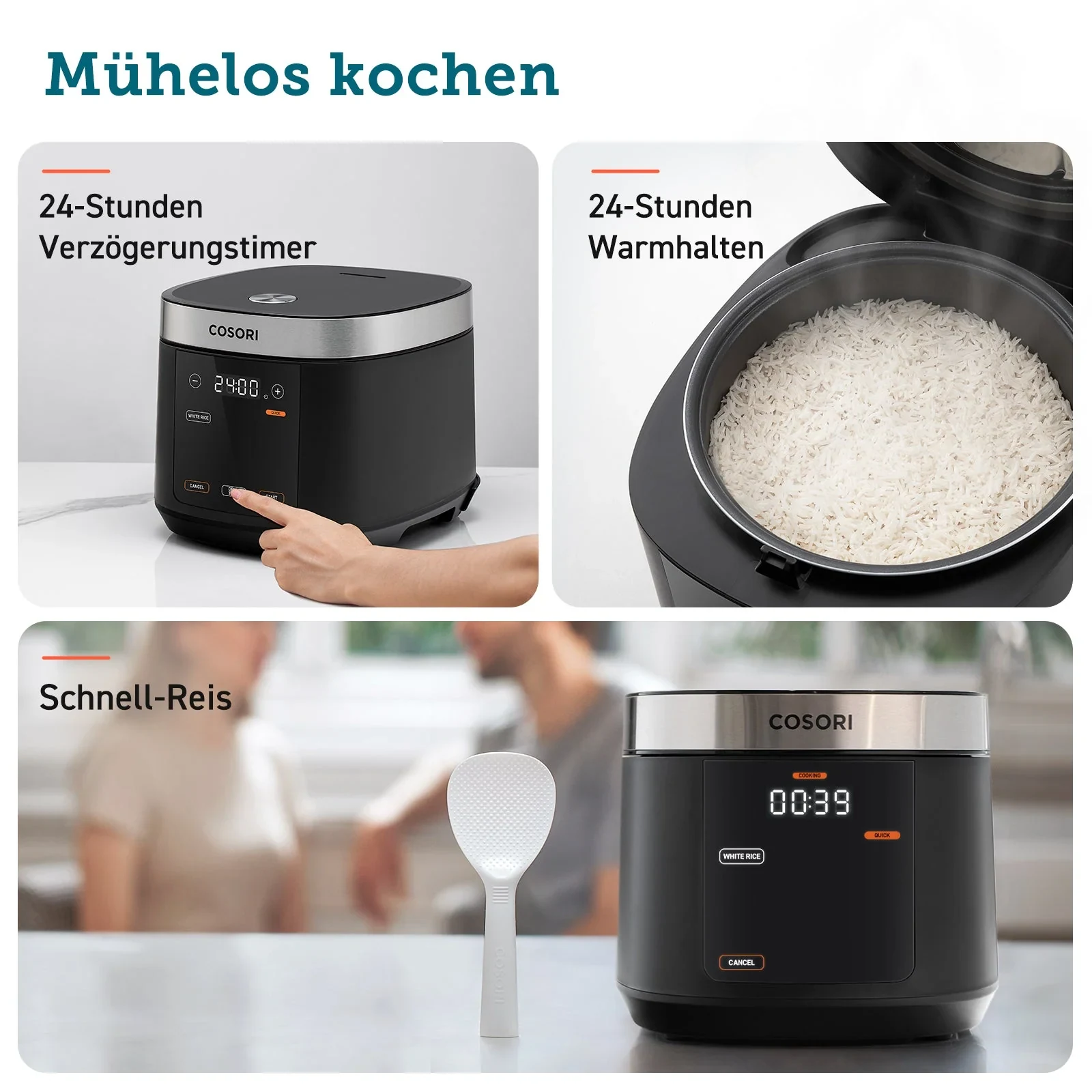 COSORI 5.0-Liter Rice Cooker schwarz · COSORI · COSORI DE · Produktbild 8