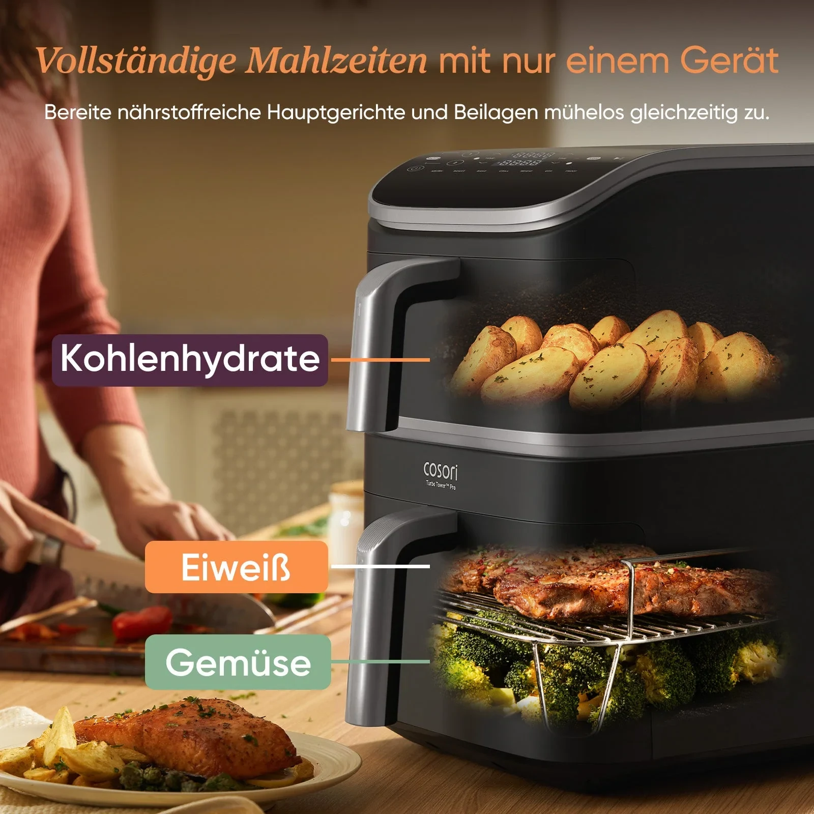 COSORI Turbo Tower™ 10,8-Liter Heißluftfritteuse Pro · COSORI · COSORI DE · Produktbild 3