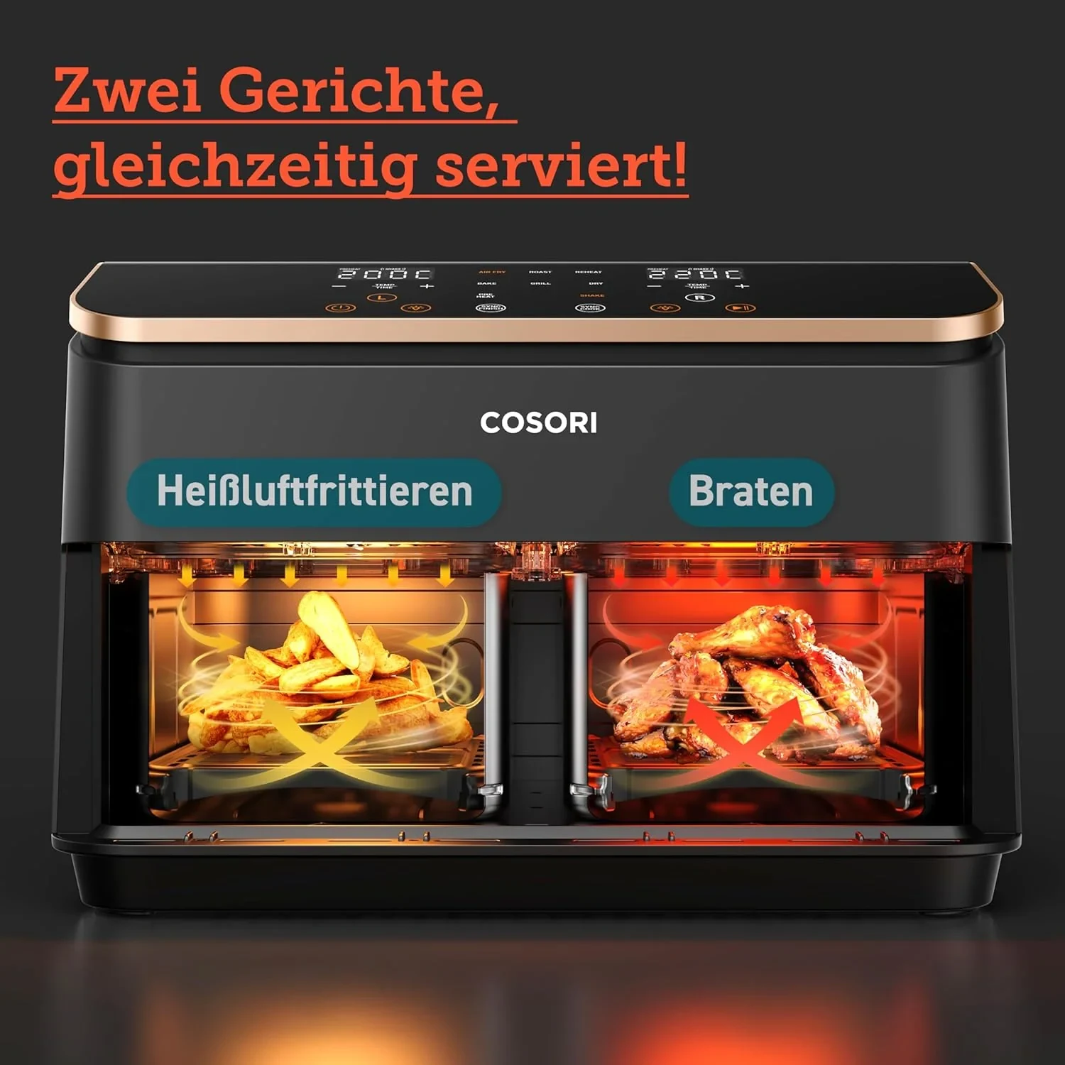 COSORI 2 Kammern 8,5-Liter Heißluftfritteuse-Gold · COSORI · COSORI DE · Produktbild 5