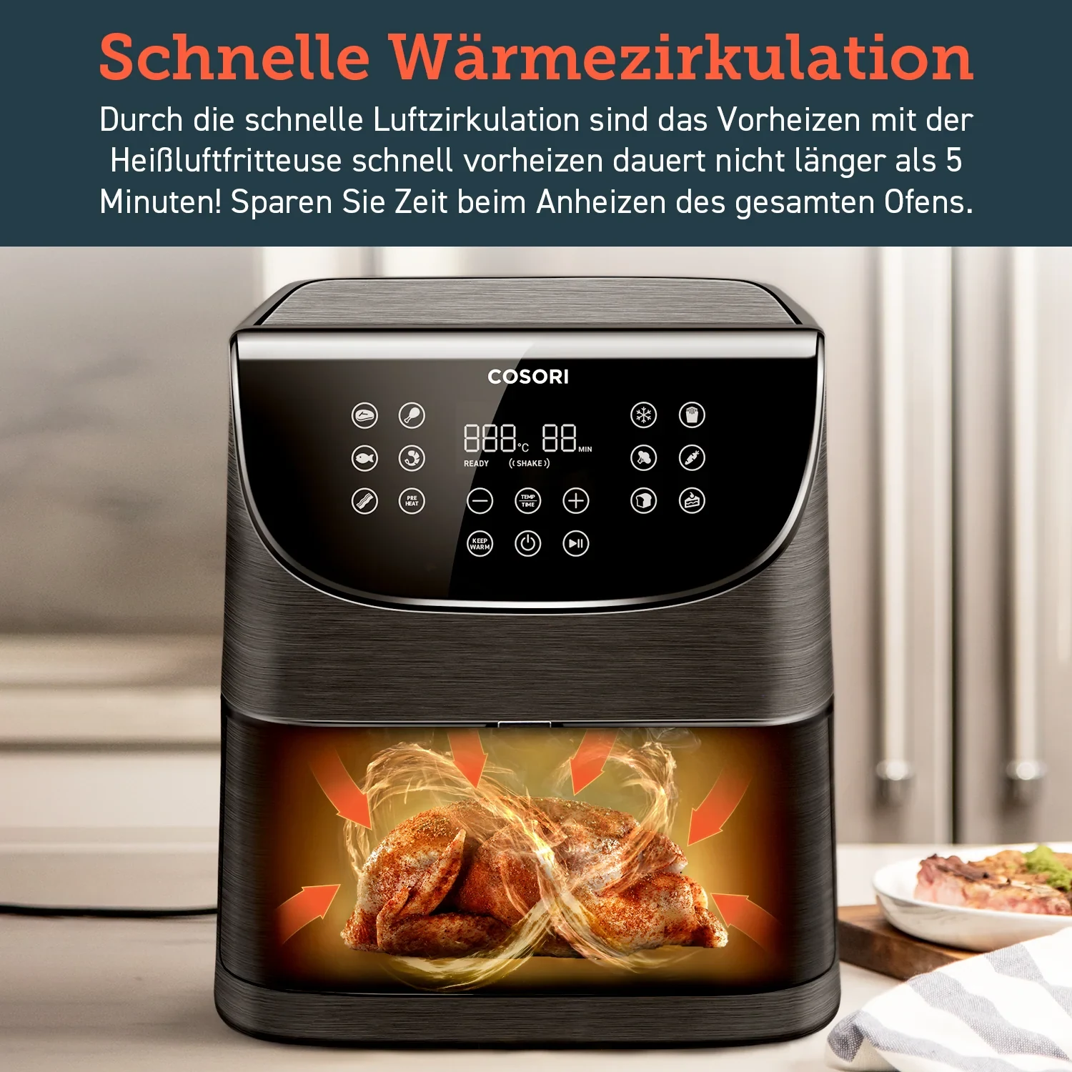 COSORI 3,5-Liter Heißluftfritteuse Schwarz · COSORI · COSORI DE · Produktbild 7