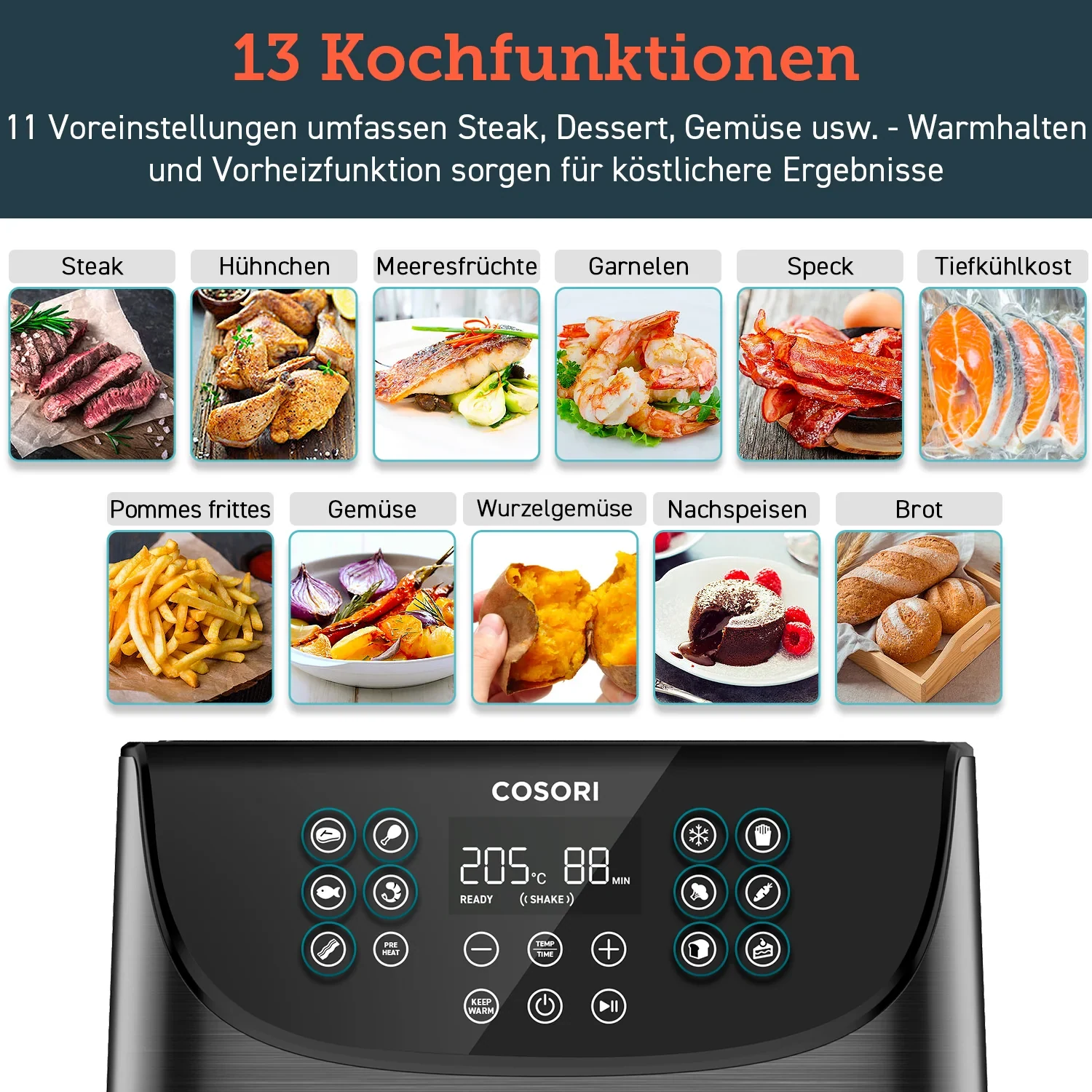 COSORI 3,5-Liter Heißluftfritteuse Schwarz · COSORI · COSORI DE · Produktbild 5