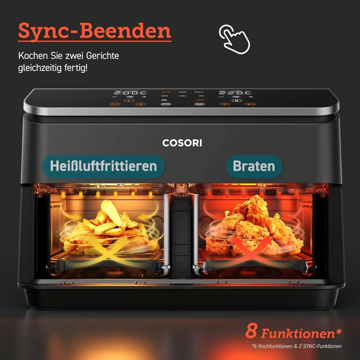 COSORI Dual Basket 8,5-Liter Heißluftfritteuse · COSORI · COSORI DE · Produktbild 8