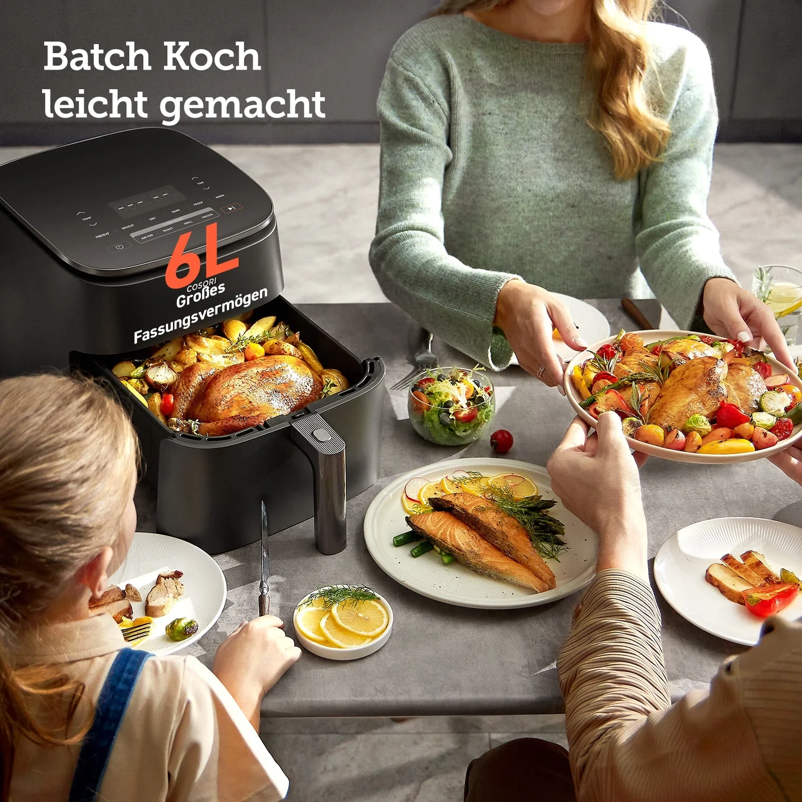 COSORI TurboBlaze™ 6.0-Liter Heißluftfritteuse - Dunkelgrau · COSORI · COSORI DE · Produktbild 6