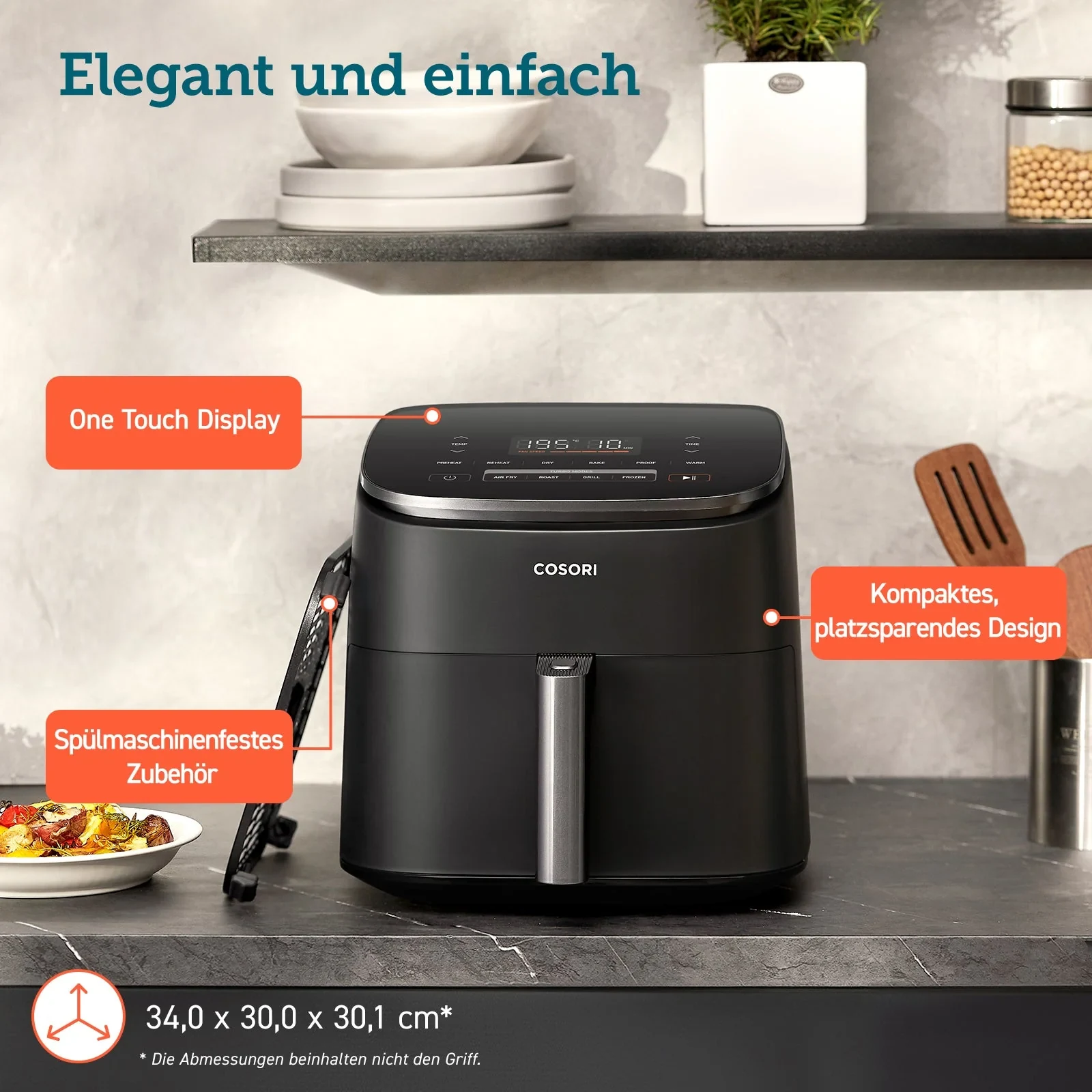 COSORI TurboBlaze™ 6.0-Liter Heißluftfritteuse - Dunkelgrau · COSORI · COSORI DE · Produktbild 7