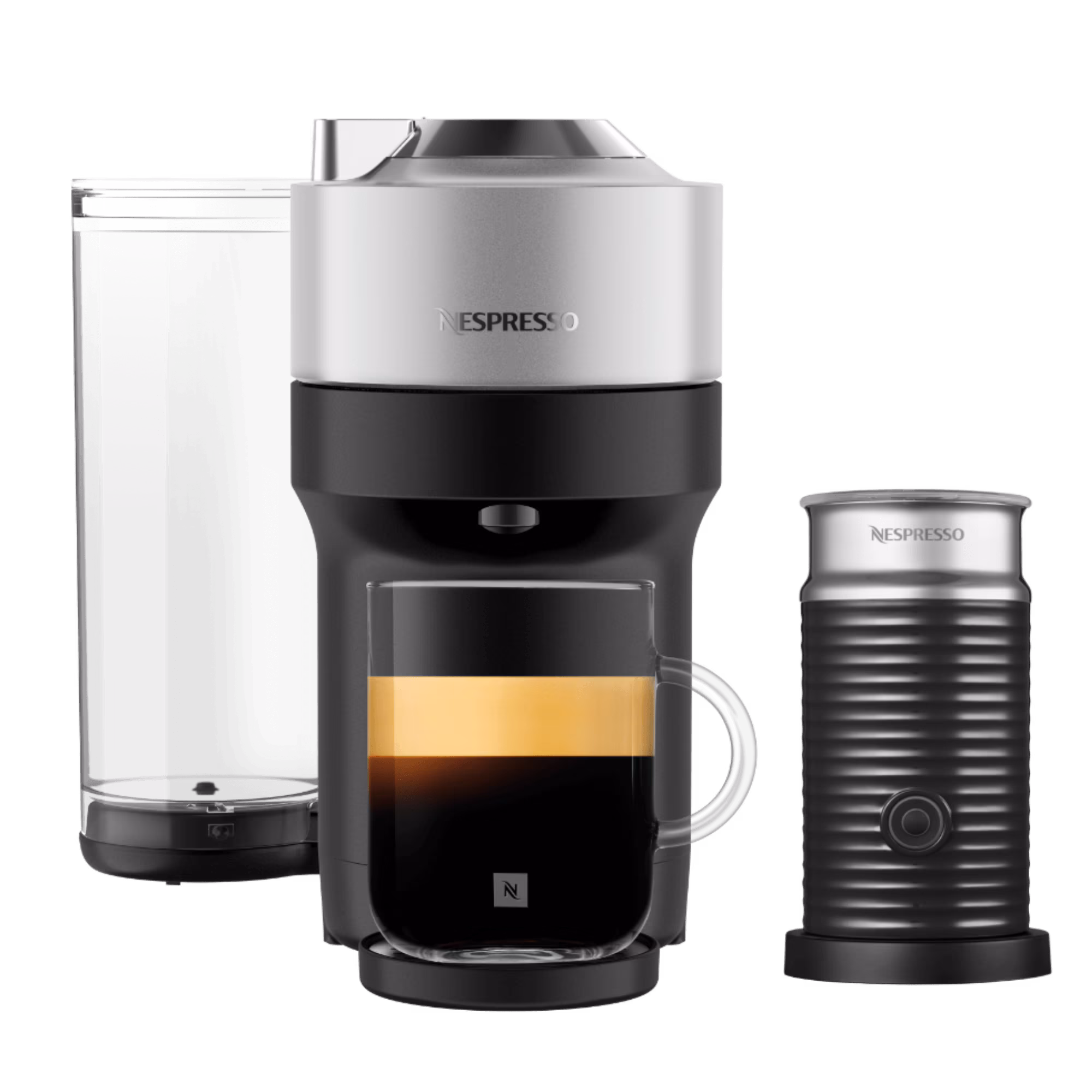 Nespresso VERTUO Pop+ Silver & Aeroccino3 schwarz Vertuo Kaffeemaschine · Nespresso · Nespresso DE 36765