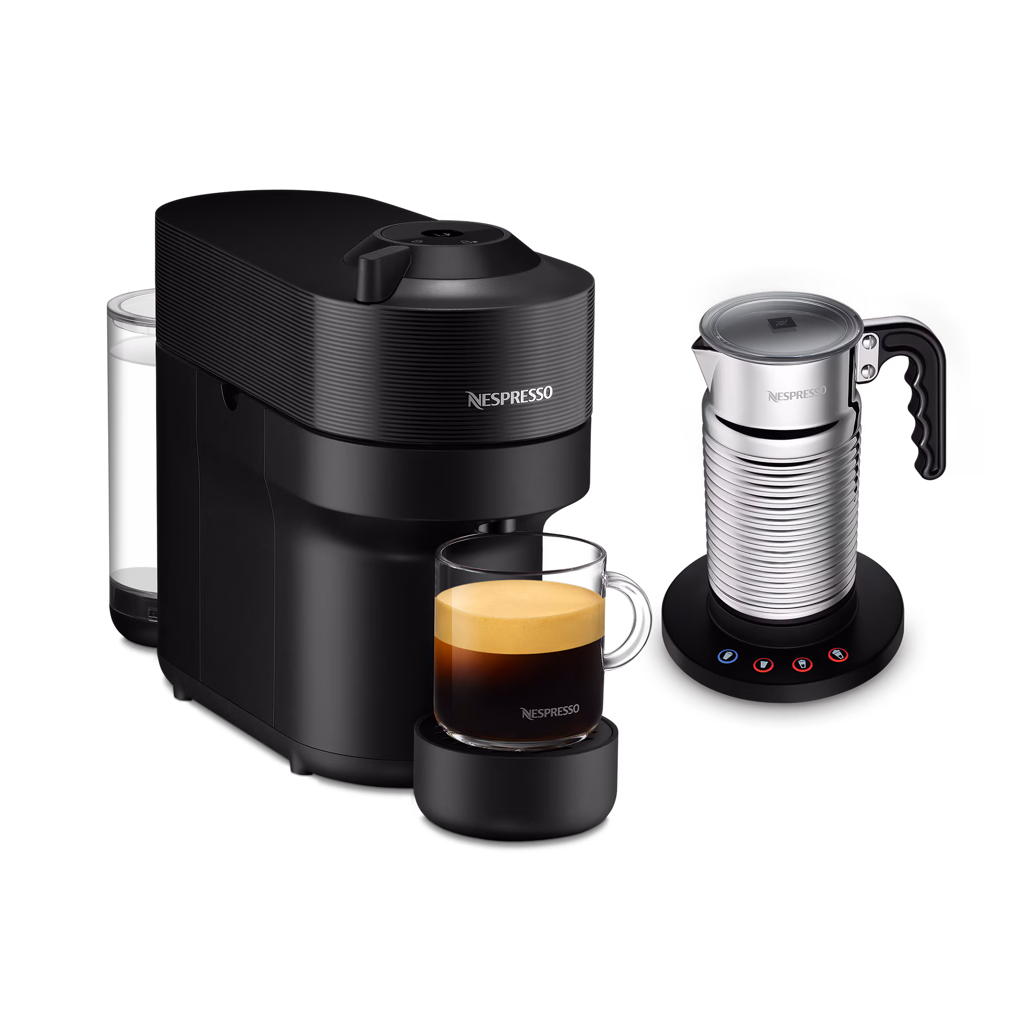 Nespresso VERTUO Pop Liquorice Black & Aeroccino4 Vertuo Kaffeemaschine · Nespresso · Nespresso DE 36765